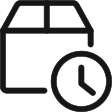 Shipping box and clock icon