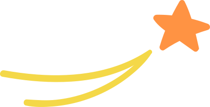 Hand drawn shooting star doodle