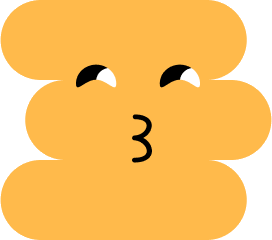Yellow cloud character with a smiling face