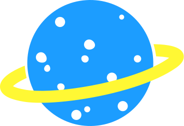 Blue planet illustration circled by a yellow ring