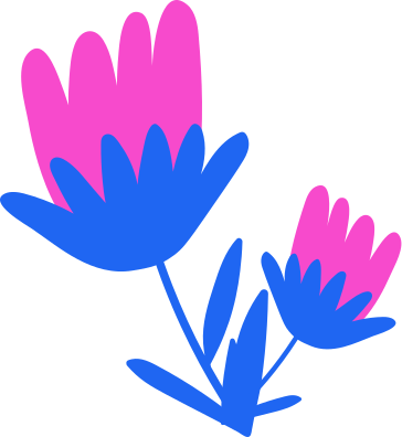 Pink and blue tulip illustration